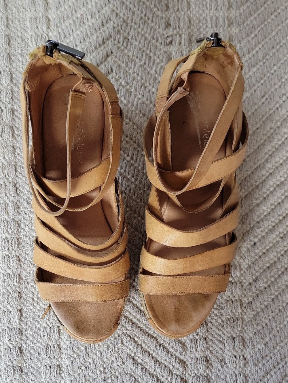 Antelope Mustard Yellow Gladiator Strappy Platform Sandals EU 39 - Picture 5 of 7